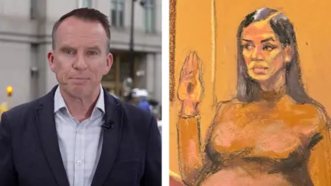 John Sudworth on the left and a sketch of Cassie on the right.