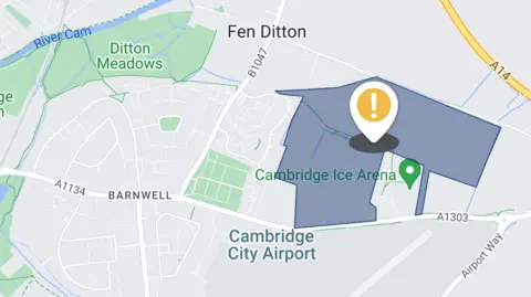 Google Map of area affected 