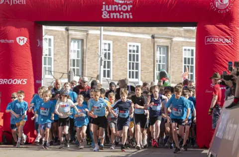 Dozens of young runners set off at the start of the junior section of the Bristol Half Marathon and 10k weekend