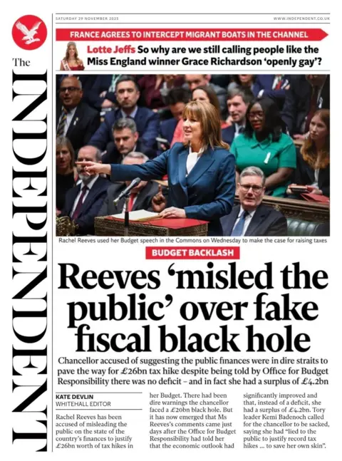  "Reeves 'misled the public' over fake fiscal black hole".