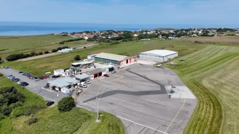 Alderney Airport seen from above