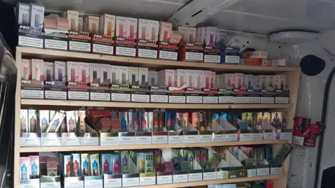 Southend-on-Sea City Council Seized vapes on shelves