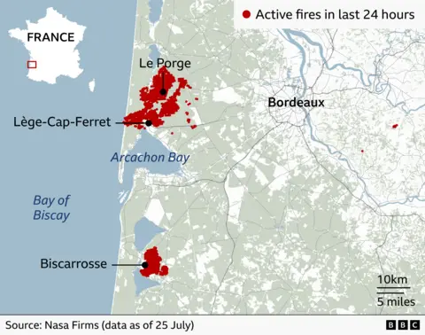 More than 250,000 flee wildfires in France and Spain