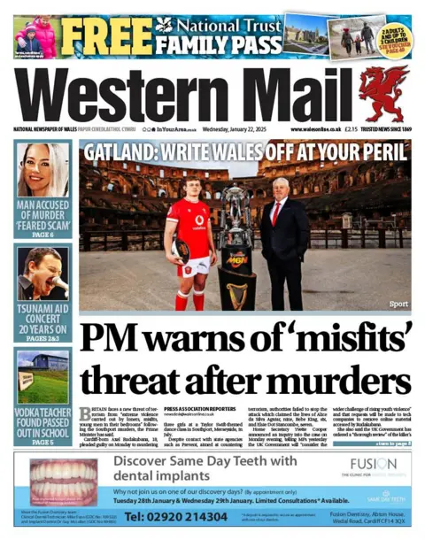 Western Mail Front page of the Western Mail 