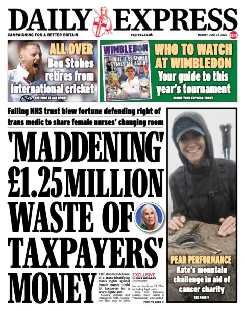 "'Maddening' £1.25m waste of taxpayers' money" reads the headline on the front page of the Daily Express.