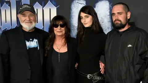Getty Images Rob Reiner, Michele Singer, Romy Reiner and Nick Reiner at "Spinal Tap II: The End Continues" Los Angeles Premiere held at The Egyptian Theatre on September 09, 2025 in Los Angeles, California.
