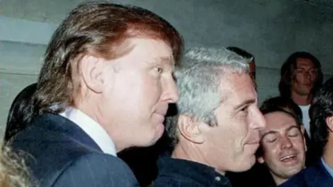 House Oversight Committee Democrats/Reuters Undated handout image shows Donald Trump and Jeffrey Epstein together at an event