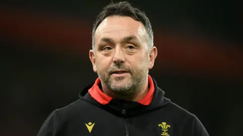 Matt Sherratt during his spell as Wales' interim coach during the Six Nations 
