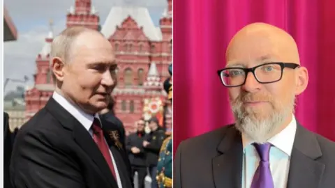 Vladimir Putin & Vitaly Shevchenko in a split screen picture