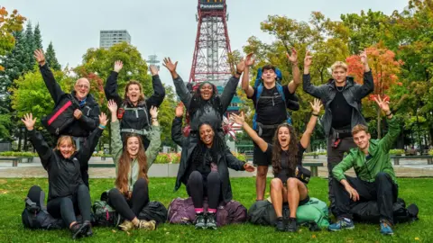  BBC/Studio Lambert/Pete Dadds The five competing does from Race Across The World