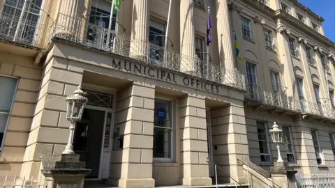 Exterior of Cheltenham Borough Council's Municipal Offices - a Edwardian pale brick building