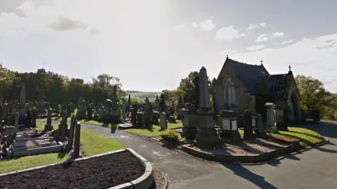 Outside shot of Dewsbury Cemetery in West Yorkshire 