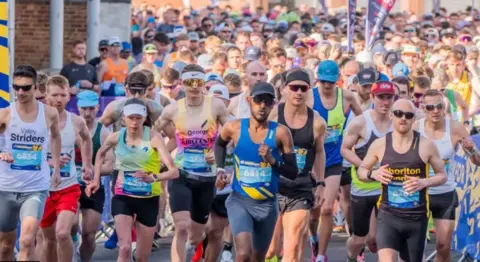 PA Media Thousands of runners turned out for the Rob Burrow Leeds Marathon on 11 May.