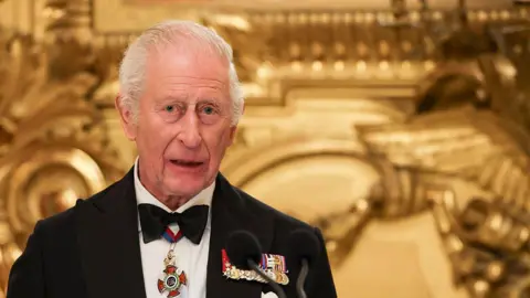 King Charles during the White House banquet.