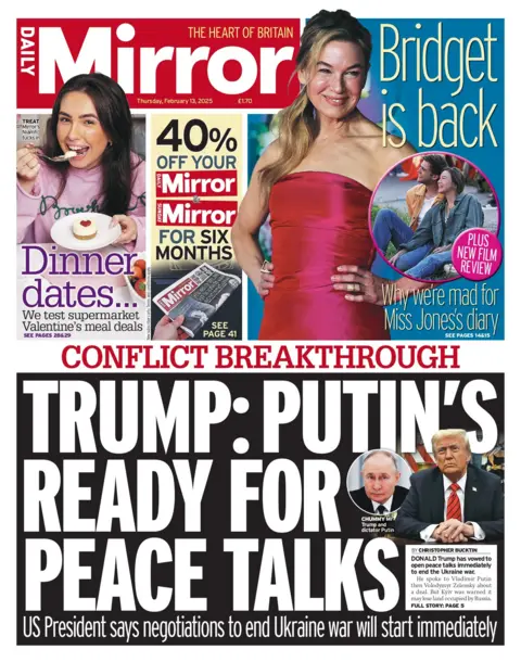 The Mirror front page