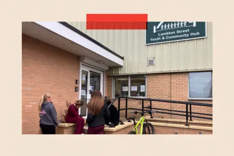 LSYCH People stand outside Lambton Street Youth and Community Hub 