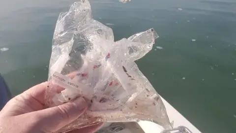 Debris found in the water.