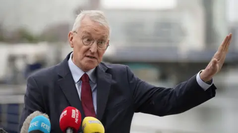 PA Hilary Benn in Belfast