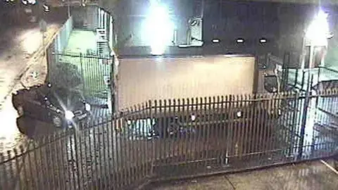 CCTV at the Securitas depot of the lorry used by robbers