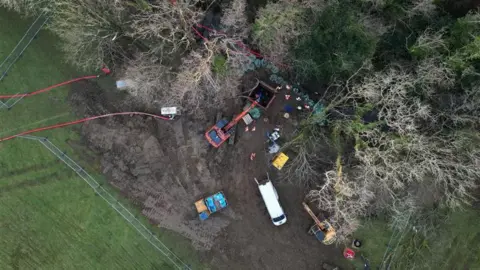 Drone footage of Paul Hyde Cymru drone repair work