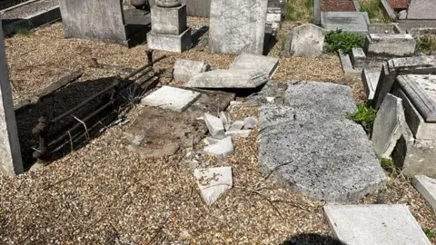 BBC Damaged headstones