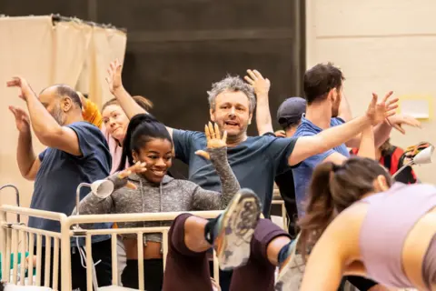 Johann Persson  Dr Otung and Michael Sheen in rehearsal 