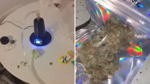 Staffordshire Police Composite image of drugs equipment and drugs 