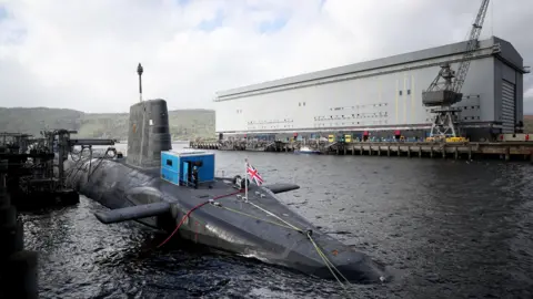 PA Media A Vanguard-class nuclear submarine at HM Naval Base Clyde, Faslane