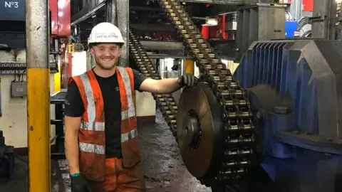Jay Lovell works as a escalator engineer alongside his semi-professional football career