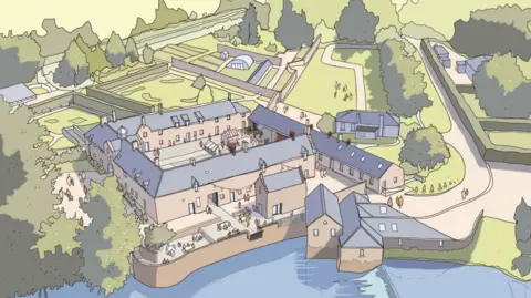 Page Park An artist's drawing of the new Pollok Country Park Stables visitor's centre