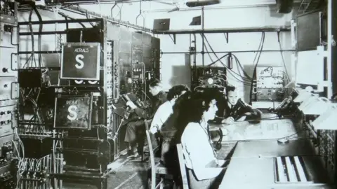 The Bawdsey Radar transmitter room pictured in 1944