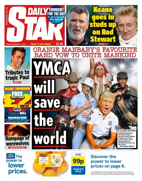 The headline on the front page of the Daily Star reads: "YMCA will save the world"