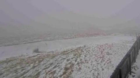 Snow on the Mountain Road in the area of the Bungalow.