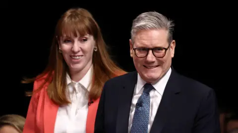 Getty Images Angela Rayner and Sir Keir Starmer pictured ahead of a speech in Buckinghamshire in 2024