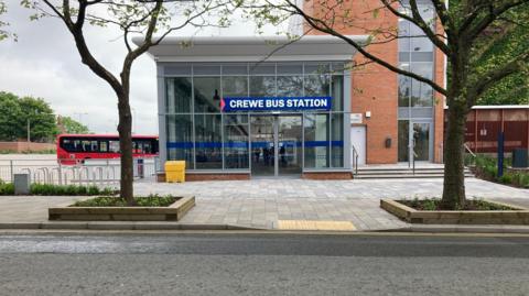 Entrance of Crewe bus station