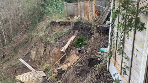 The landslip in Cradley Heath 