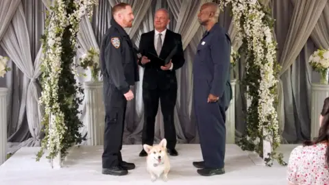 Getty Images BROOKLYN NINE-NINE -- "Renewal" Episode 807 -- Pictured in this screen grab: (l-r) Marc Evan Jackson as Kevin, Andre Braugher as Ray Holt