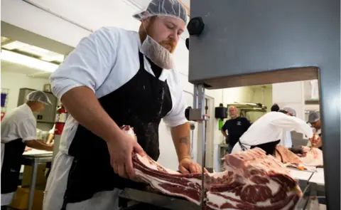 Getty Images A meat processing plant in California