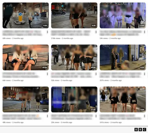 A screenshot shows thumbnails on YouTube channels that focus on women.