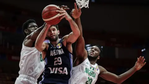 Getty Images Wuhan was a host city for the 2019 Basketball World Cup - including this match between Argentina and Nigeria