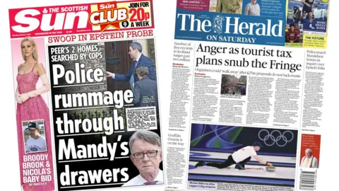 Sun and Herald front pages