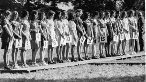 Skelton Show  A black and white pic of a beauty parade 