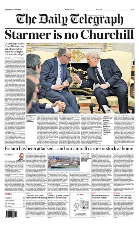  “Starmer is no Churchill”.