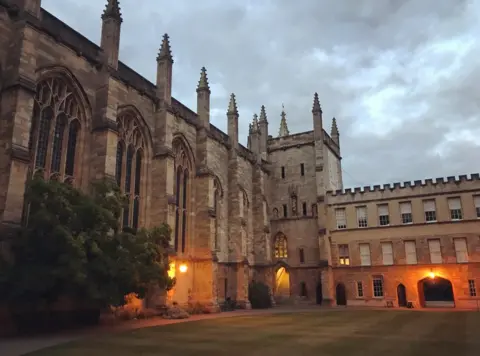 Esther Johnson New College, Oxford, at dusk