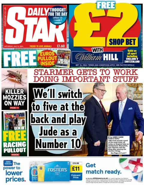 Front page of the Daily Star for 6 July