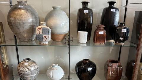A collection of Bernard Leach pottery