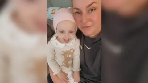 Supplied Nancy and mum, Gemma smiling for a selfie together