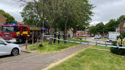 Essex County Fire and Rescue Service Fire engine on scene