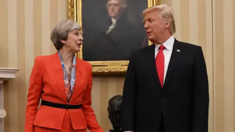 PA Theresa May and Donald Trump