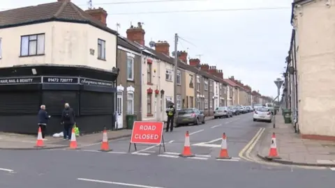 BBC The scene of the stabbing